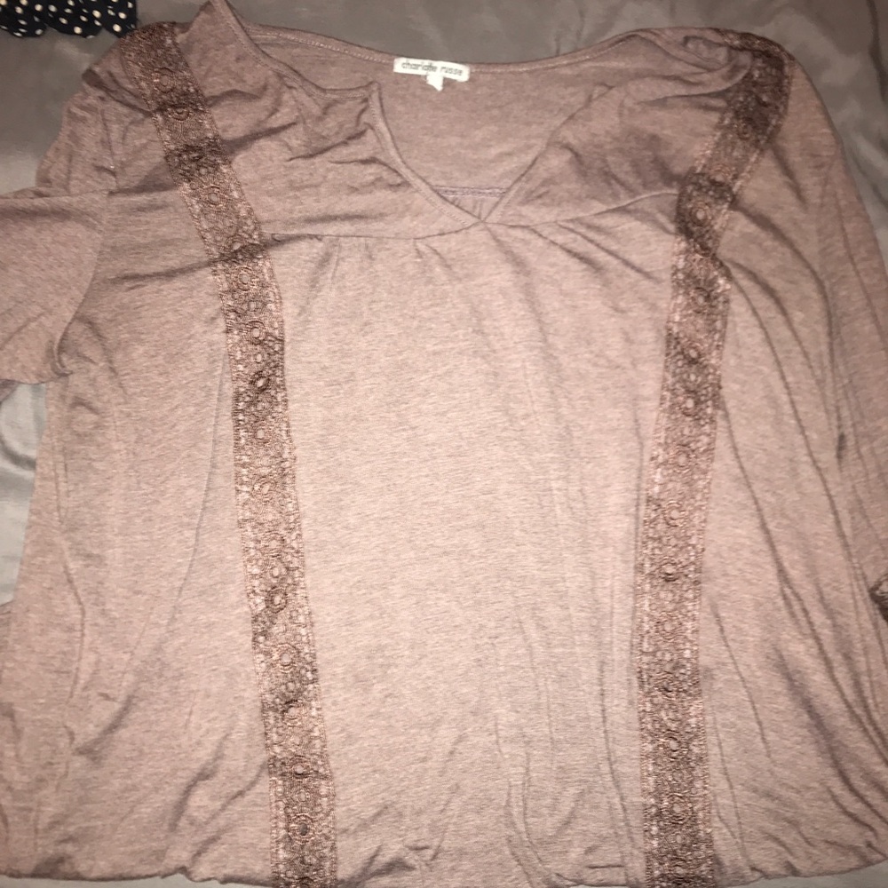 XL bell sleeve top. Mauve